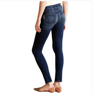 PAIGE Premium Denim Skyline Skinny Jeans Blue Dark Wash Low Rise Ankle Length 25